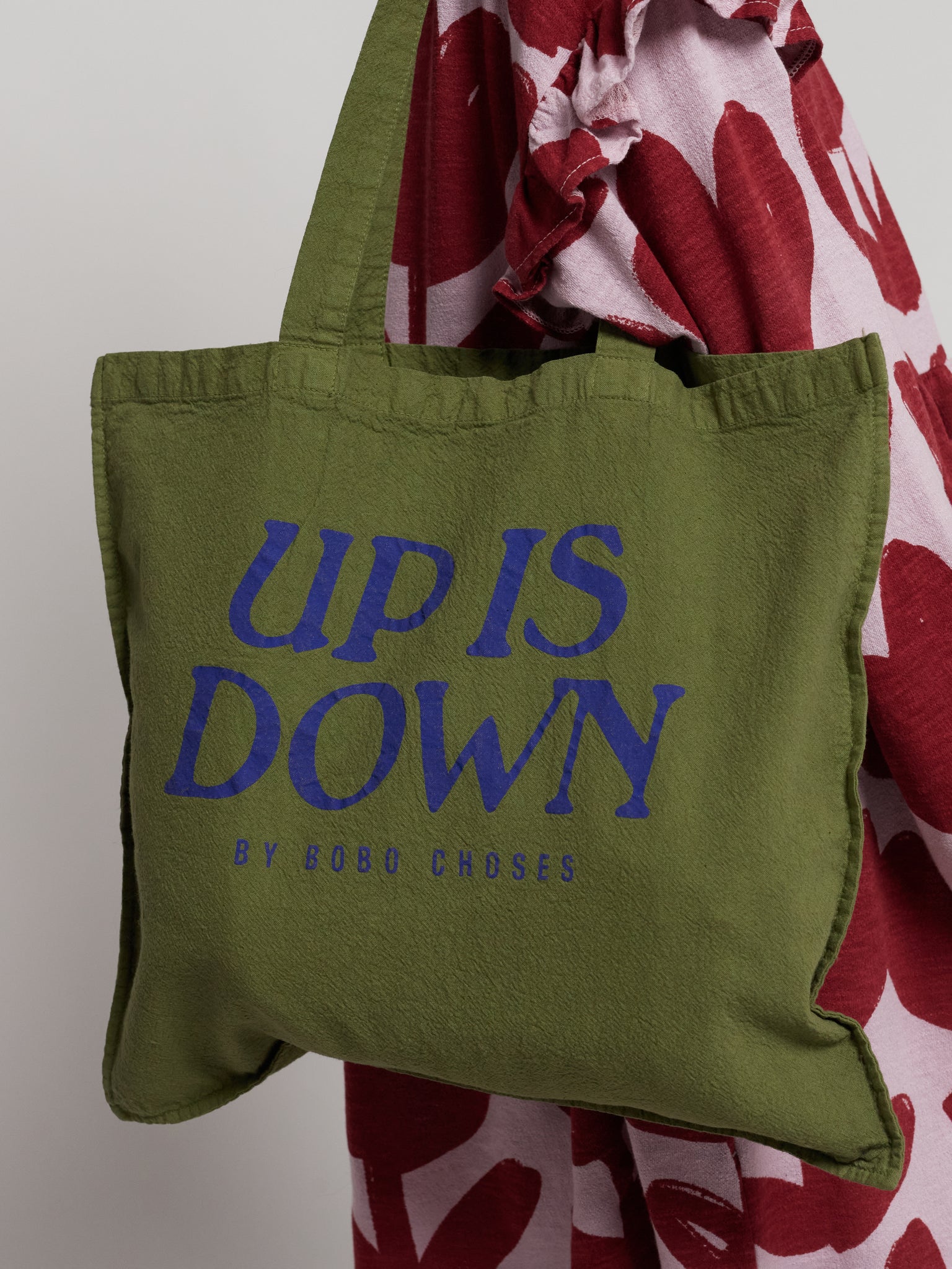 Up Is Down green totebag 23AW / ボボショーズ ロゴ トートバック