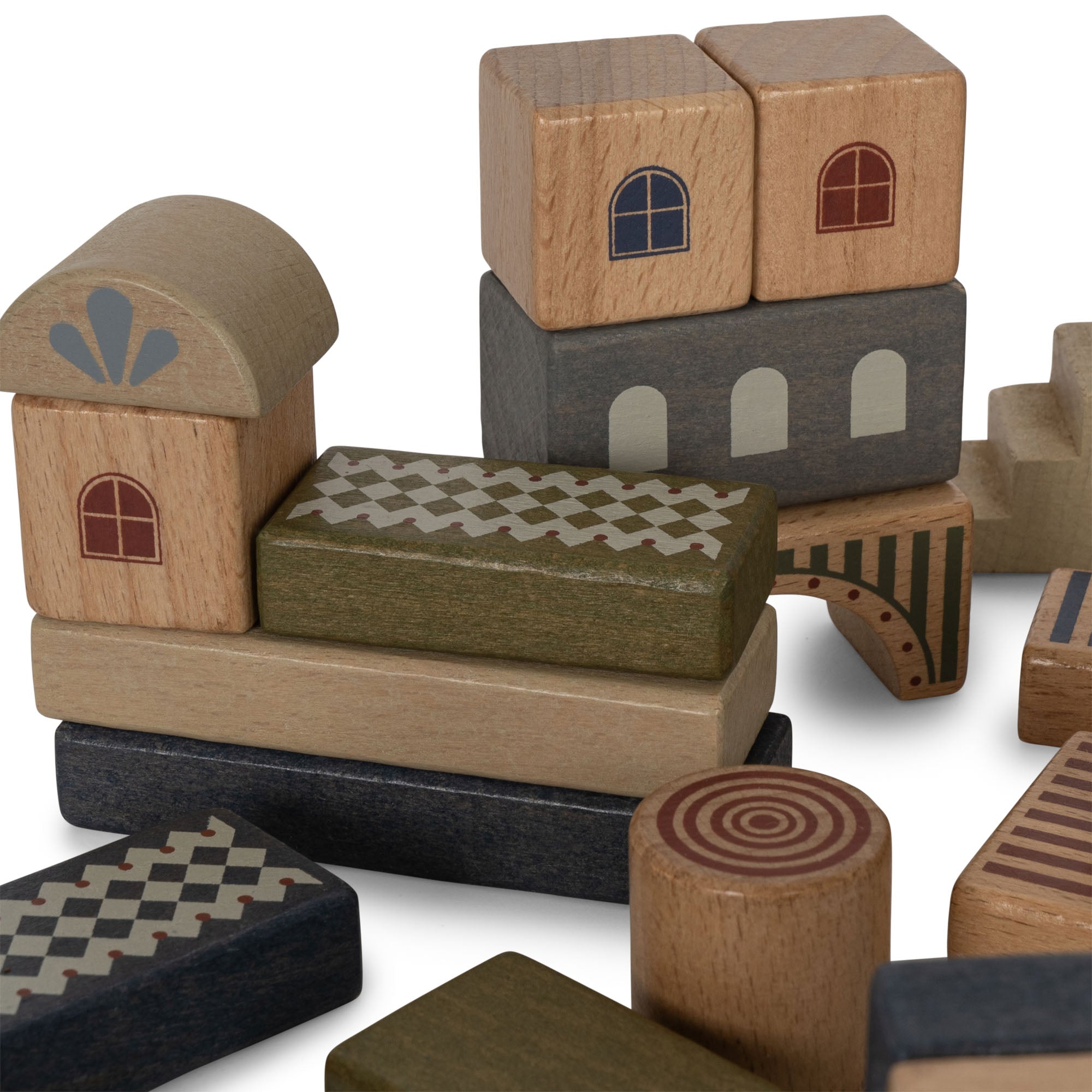 WOODEN BUILDING BLOCKS WITH PRINT 34 PCS FSC / コンゲススロイド