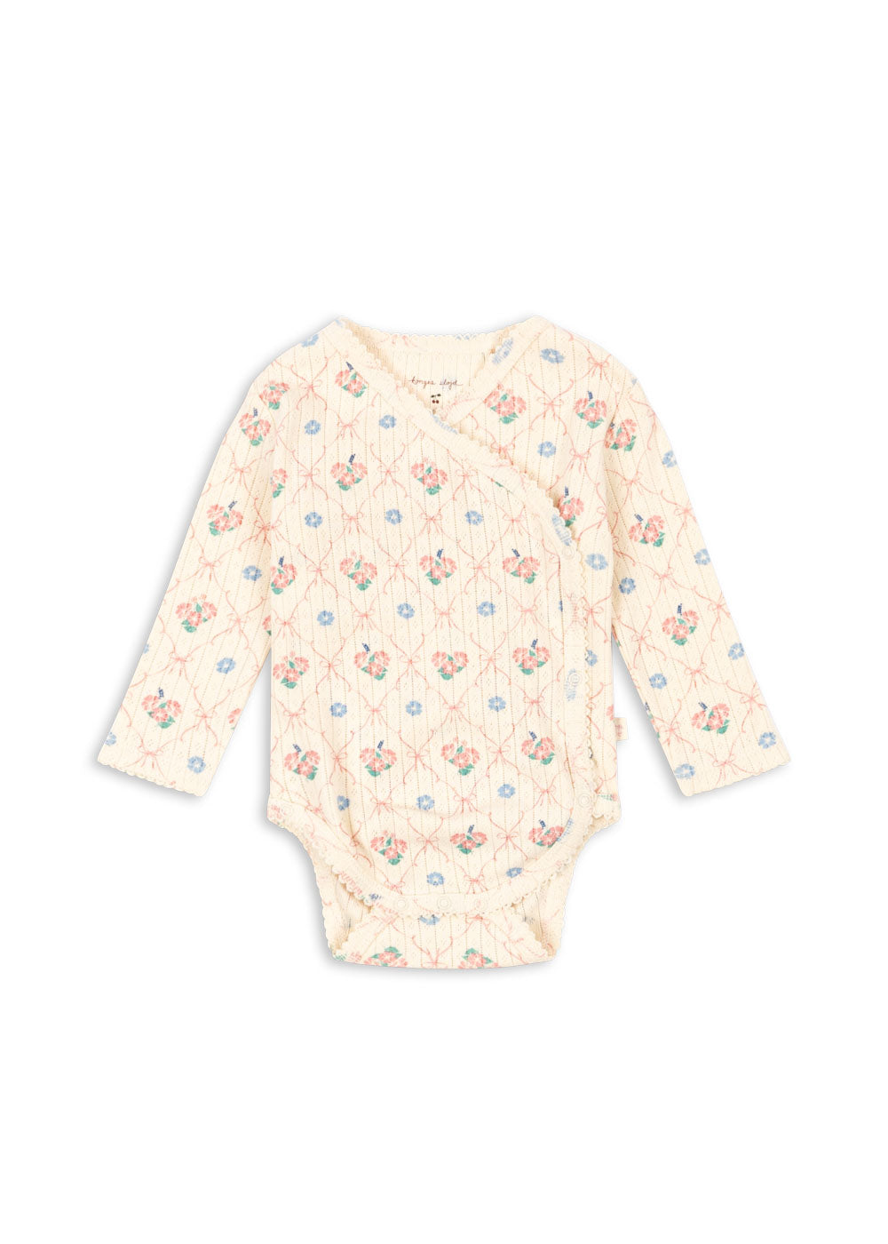 MINNIE NEWBORN BODY GOTS / コンゲススロイド  新生児ロンパース オーガニックコットン100% ベビー  リボンと小花 バレエコア KS101609