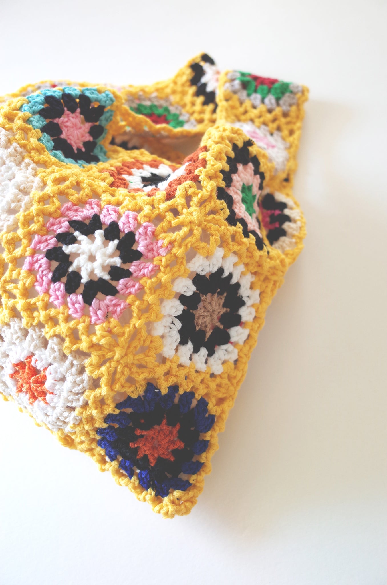 Crochet bag / クロシェ編み フラワー マーケットバッグ かぎ編み