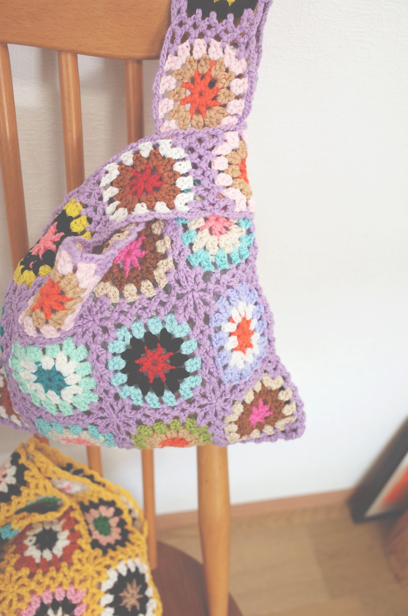 Crochet bag / クロシェ編み フラワー マーケットバッグ かぎ編み 